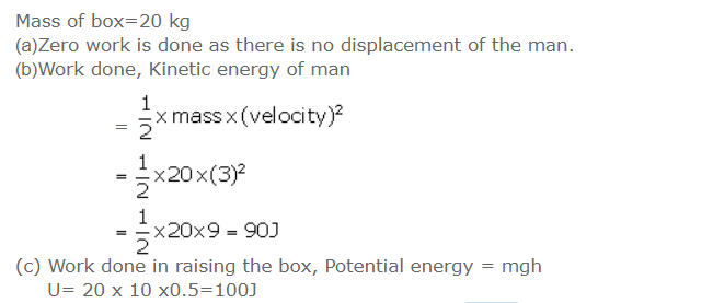 Exe-2B and 2C Work Energy and Power ICSE Class-10 Concise Selina - ICSEHELP