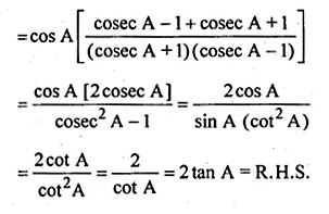 ML Aggarwal Trigonometric Identities Chapter Test Solutions ICSE Class ...