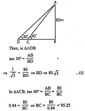 ML Aggarwal Heights and Distances Exe-20 Solutions ICSE Class-10 Maths ...