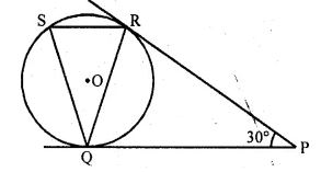 In the given figure, tangents PQ and PR are drawn from an external point P to a circle such that ∠RPQ = 30°. A chord RS is drawn parallel to the tangent PQ, Find ∠RQS