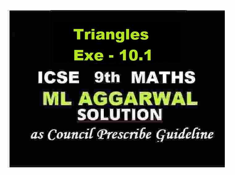 ML Aggarwal Triangles Exe-10.1 Class 9 ICSE Maths Solutions