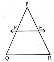 E and F are points on the sides PQ and PR respectively of a ∆PQR. For each of the following cases, state whether EF || QR: (i) PE = 3.9 cm, EQ = 3 cm, PF = 8 cm and RF = 9 cm.