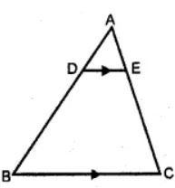 (b) In the figure (ii) given below, DE || BC and AD : DB = 1 : 2, find the ratio of the areas of ∆ADE and trapezium DBCE.