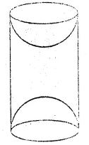 A wooden article was made by scooping out a hemisphere from each end of a solid cylinder (as shown in the given figure). If the height of the cylinder is 10 cm and its base is of radius 3.5 cm, find the total surface area of the article.