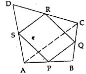 In the adjoining figure, ABCD is a quadrilateral in which P, Q, R and S are mid-points of AB, BC, CD and DA respectively. AC is its diagonal. Show that