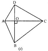 In fig. (i) given below, the diagonals AC and BD of a quadrilateral ABCD intersect at O, at right angles. Prove that AB² + CD² = AD² + BC².