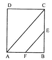 ABCD is a square, F is mid-point of AB and BE is one-third of BC. If area of ∆FBE is 108 cm², find the length of AC.
