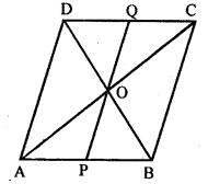 P and Q are points on opposite sides AD and BC of a parallelogram ABCD such that PQ passes through the point of intersection O of its diagonals AC and BD. Show that PQ is bisected at O.