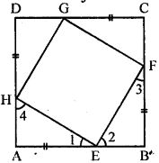 ABCD is a square. E, F, G and H are points on the sides AB, BC, CD and DA respectively such that AE = BF = CG = DH. Prove that EFGH is a square.