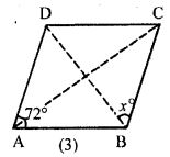 (c) In figure (3) given below, ABCD is a rhombus. Find the value of x.