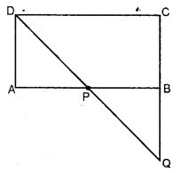 ABCD is a rectangle and P is mid-point of AB. DP is produced to meet CB at Q. Prove that area of rectangle ∆BCD = area of ∆ DQC.