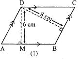 (a) In the figure (1) given below, the perimeter of parallelogram is 42 cm. Calculate the lengths of the sides of the parallelogram.