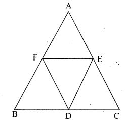 D, E and F are mid-point of the sides BC, CA and AB respectively of a ∆ ABC. Prove that (i) FDCE is a parallelogram (ii) area of ∆ DEF = ¼ area of ∆ ABC (iii) area of || gm FDCE = ½ area of ∆ ABC