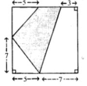 Calculate the area of the shaded region shown in figure (iii) given below. All measurements are in metres.