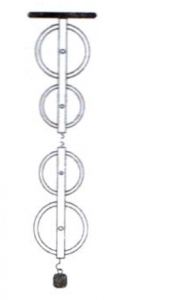  system of four pulleys. The upper two pulleys are fixed and the lower two are movable.
