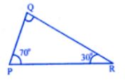 In ∆PQR, ∠P = 70° and ∠R = 30°. Which side of this triangle is longest? Give reason for your answer.