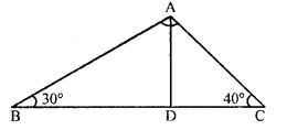 In figure given alongside, ∠B = 30°, ∠C = 40° and the bisector of ∠A meets BC at D. Show