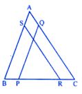 In the given figure, PQ || BA and RS CA. If BP = RC, prove that: (i) ∆BSR ≅ ∆PQC (ii) BS = PQ (iii) RS = CQ.