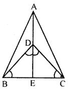 In the given figure, AB = AC, D is a point in the interior of ∆ABC such that ∠DBC = ∠DCB. Prove that AD bisects ∠BAC of ∆ABC.