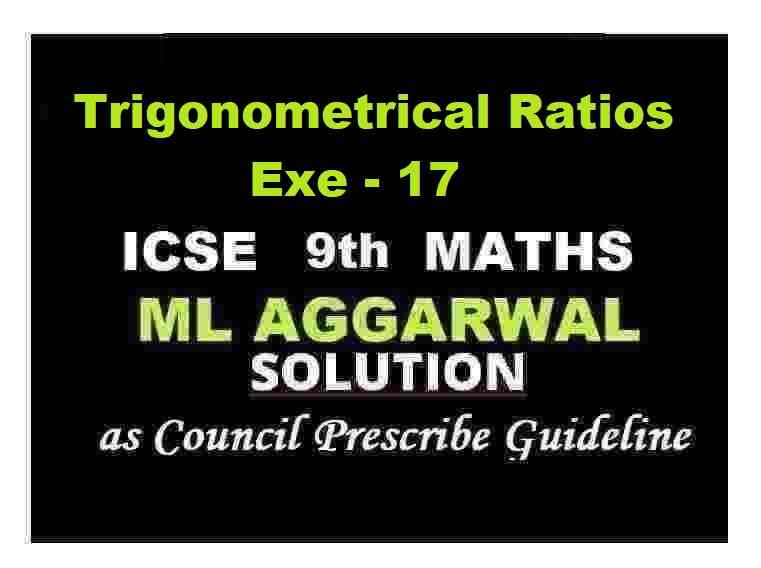 ML Aggarwal Trigonometrical Ratios Exe-17 Class 9 ICSE Maths Solutions