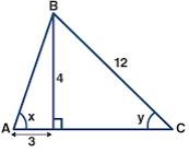 (b) From the figure (2) given below, find the values of: (i) sin x