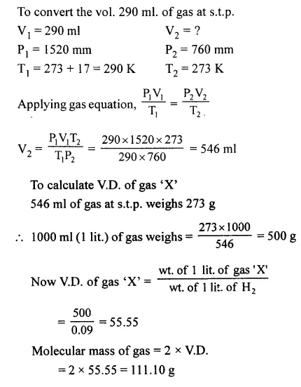 Ans 3 Vapour Density And Molecular Weight Mole Concept Dalal Simplified ICSE Chemistry