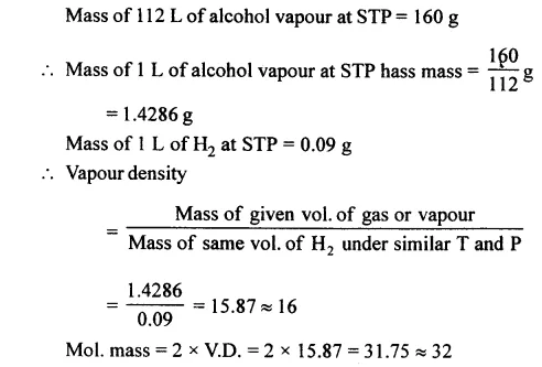 Ans 6 Vapour Density And Molecular Weight Mole Concept Dalal Simplified ICSE Chemistry