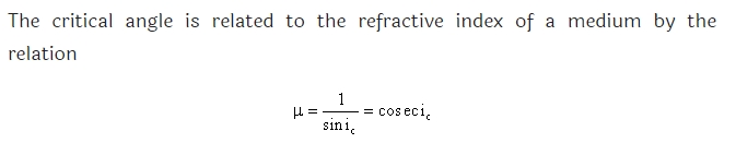 Critical angle physics formula