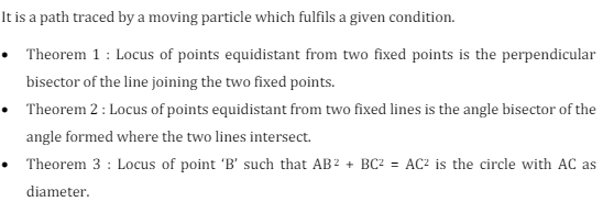 locus Formula for ICSE Class-10 Maths