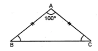 The angle of a vertex of an isosceles triangle is 100°. Find its base angles.