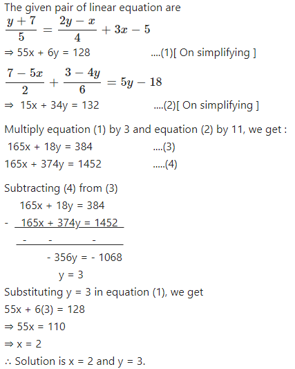 Simultaneous Linear Equations Class 9th Concise Selina Icse Maths Page 3 Of 10 Icsehelp