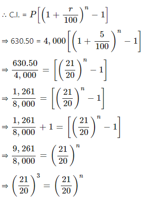 Ans 14 Exercise - 3(A) Compound Interest (Using Formula) ICSE Class-9th Concise