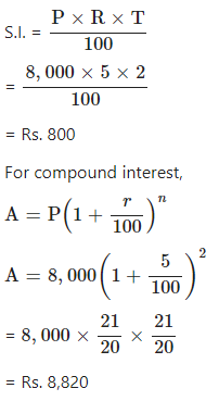 Ans 18 Exercise - 3(A) Compound Interest (Using Formula) ICSE Class-9th Concise