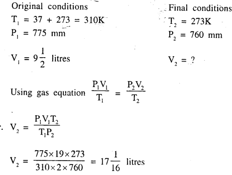 Ans 3 Calculate the following Study of Gas Laws ICSE Class-9 Dalal Simplified Chemistry