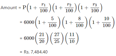 Ans 3 Exercise - 3(A) Compound Interest (Using Formula) ICSE Class-9th Concise