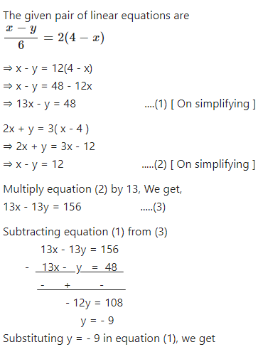 Simultaneous Linear Equations Class 9th Concise Selina Icse Maths Icsehelp