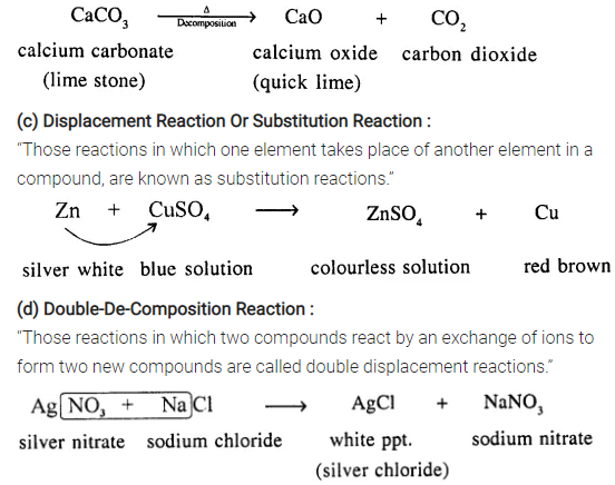 Ans 7 Additional Question Chemical Changes and Reactions ICSE Class-9 Dalal Simplified