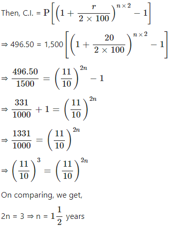 Ans 7 Exercise - 3(C) Compound Interest (Using Formula) ICSE Class-9th Concise