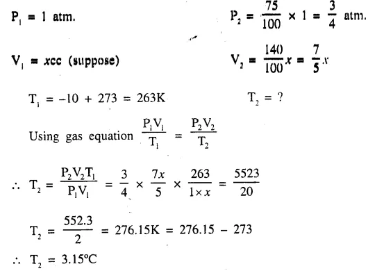 Ans 8 Additional Question Study of Gas Laws ICSE Class-9 Dalal Simplified Chemistry
