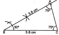 BC = AB = 5.8 cm and ZB = 30°. Measure ∠A and ∠C.