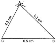 Construct a ∆ABC such that:  CB = 6.5 cm, CA = 4.2 cm and BA = 51 cm