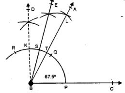 Using ruler and compasses, construct the following angle: 67.5°