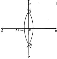 Draw a line segment of length 6.4 cm. Draw its perpendicular bisector.