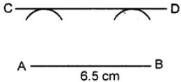 Draw a straight line AB = 6.5 cm. Draw another line which is parallel to AB at a distance of 2.8 cm from it.