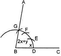 Given below are the angles x and y.Without measuring these angles, construct :