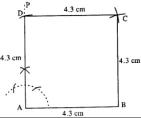 Construct a square, if :  its each side is 4.3 cm.