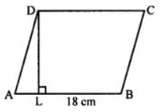 One side of a parallelogram is 18 cm and its area is 153 cm2. Find the distance of the given side from its opposite side.