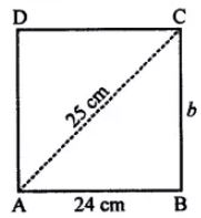 Find the perimeter of a rectangle with length = 24 cm and diagonal = 25 cm