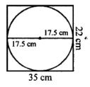 The length and the breadth of a rectangular paper are 35 cm and 22 cm. Find the area of the largest circle which can be cut out of this paper.