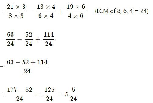 Fractions ICSE Class-7th Concise Selina Maths Solutions exe 3c ans 1.9